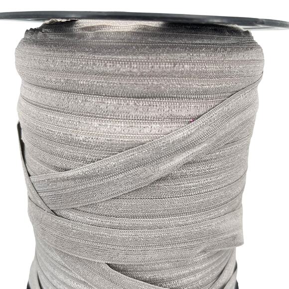 Fold Over Elastic 5/8" Elastic Ribbon DIY Headband Sewing FOE Gray 100 Yards - Picture 2 of 5